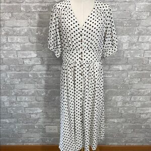 Ellison Black and White Polka Dot Midi Dress